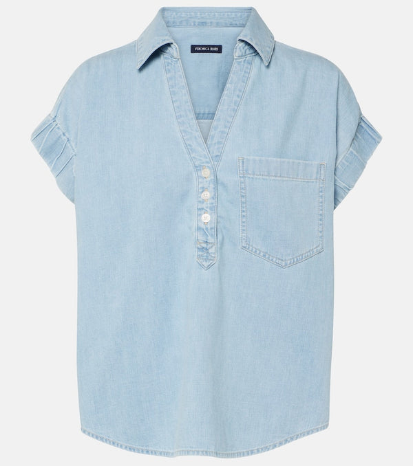 Veronica Beard Almera cotton chambray top