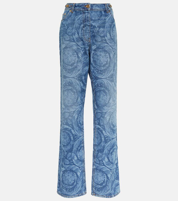 Versace Barocco high-rise straight jeans