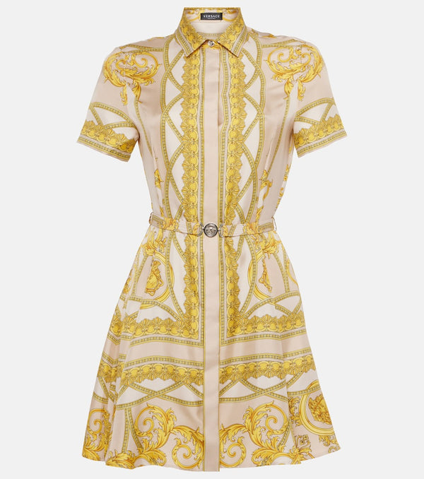 Versace Barocco silk twill shirt dress