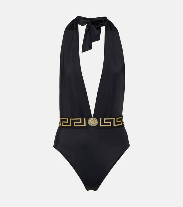 Versace Greca halterneck swimsuit