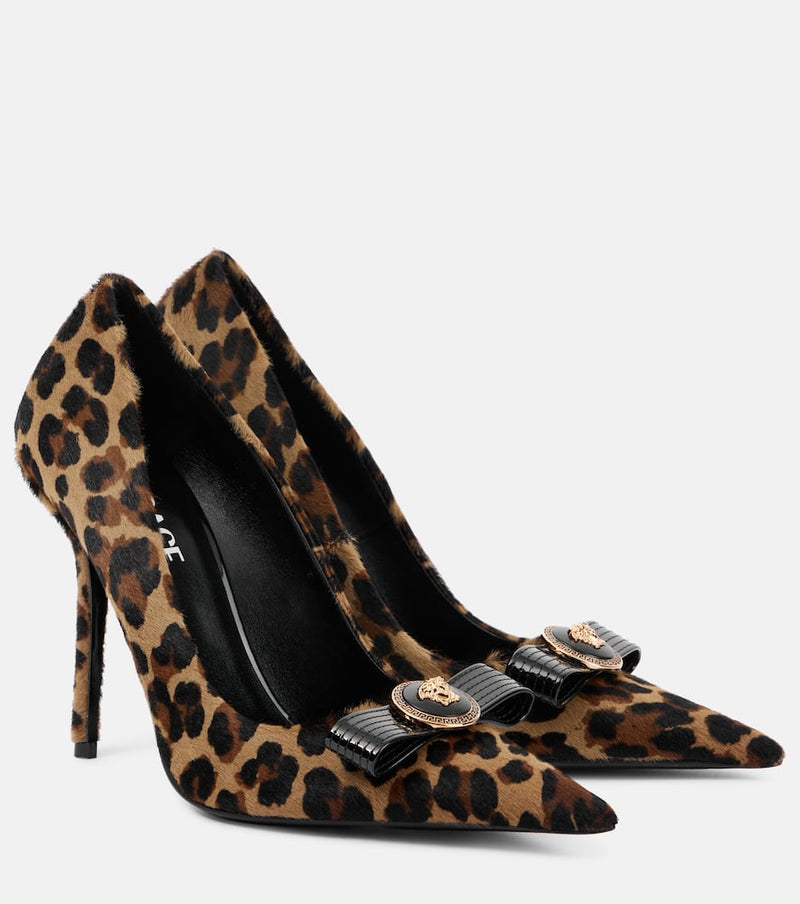 Versace La Medusa animal-print calf hair pumps