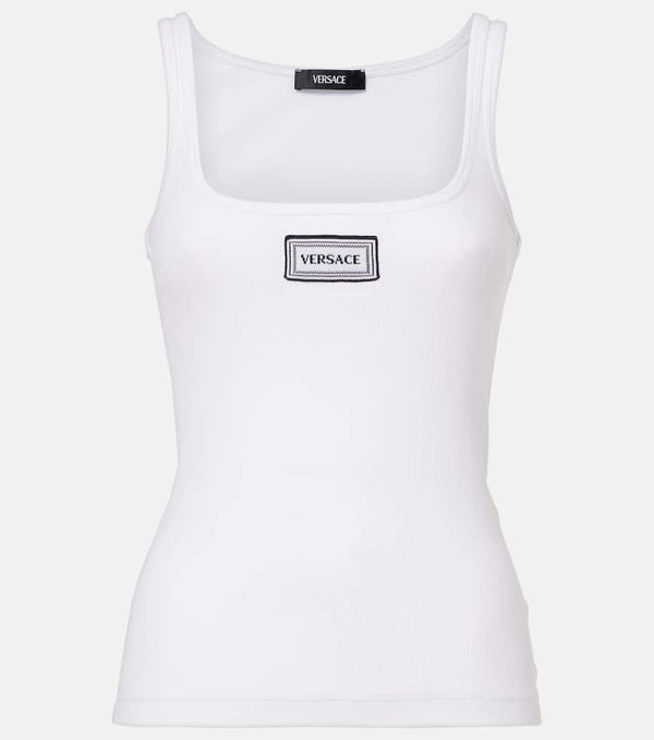 Versace Logo embroidered tank top