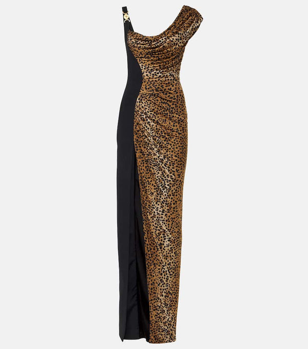 Versace Medusa '95 leopard-print draped gown