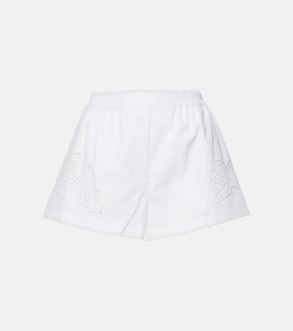 Versace Sangallo embroidered cotton poplin shorts