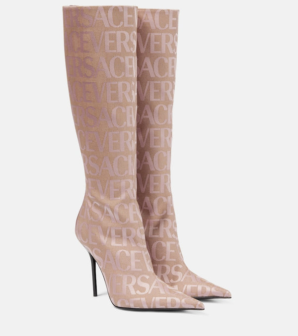 Versace Versace Allover knee-high boots