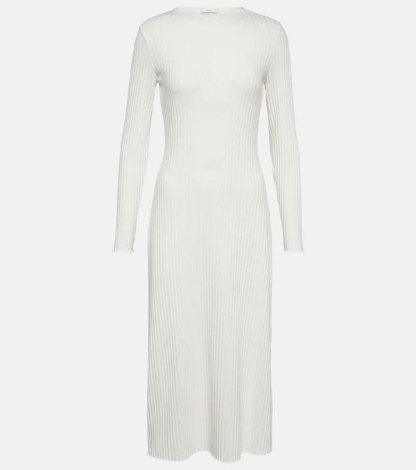 Vince Ribbed-knit cotton-blend midi dress