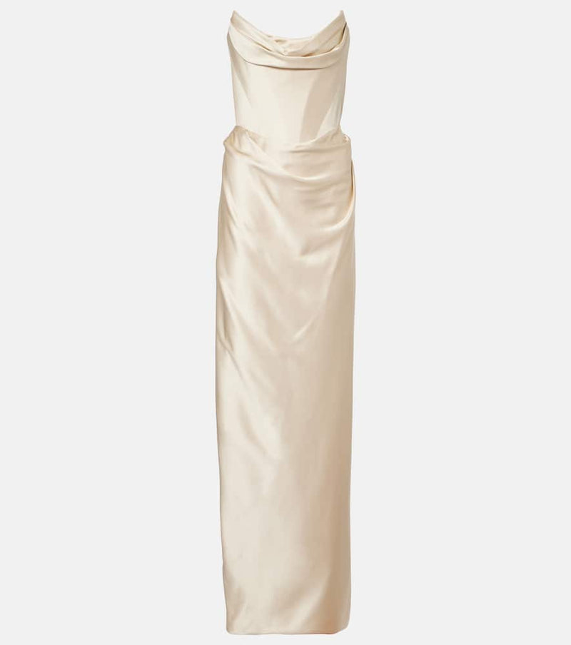 Vivienne Westwood Galaxy draped crêpe satin bustier gown