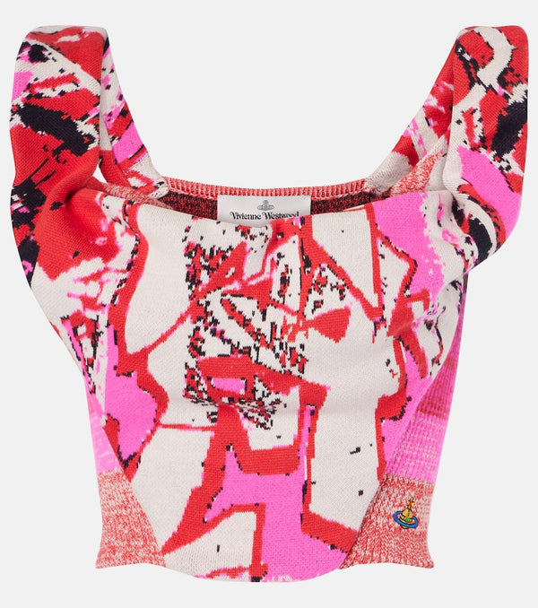 Vivienne Westwood Graffiti cotton-blend bustier top