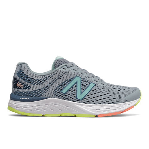 New Balance Women's 680v6 in Blue/Pink Synthetic, Narrow