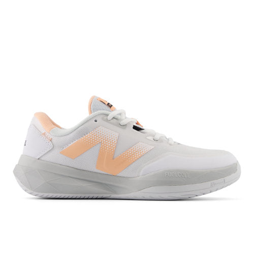 New Balance Women's FuelCell 796v4 Padel in White/Orange/Grey Synthetic, Narrow