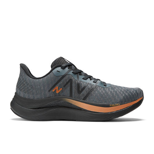 New Balance Women's FuelCell Propel v4 in Blue/Black/Brown Textile, Narrow