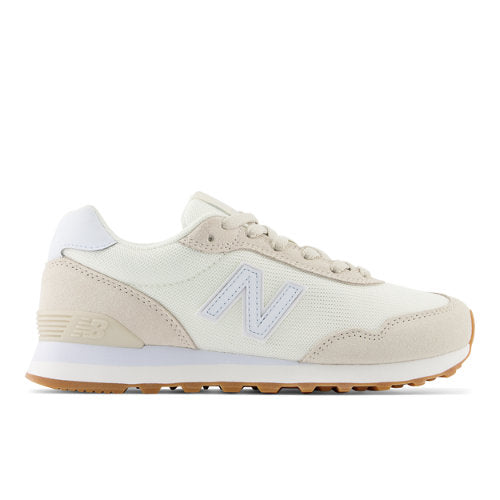 New Balance Women's 515 in White/Grey/Blue Suede/Mesh, Narrow