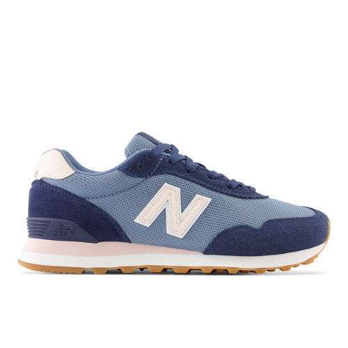 New Balance Women's 515 in Blue/Pink Suede/Mesh, Narrow