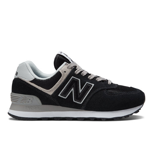 New Balance 574 Core in Black White Suede Mesh Narrow