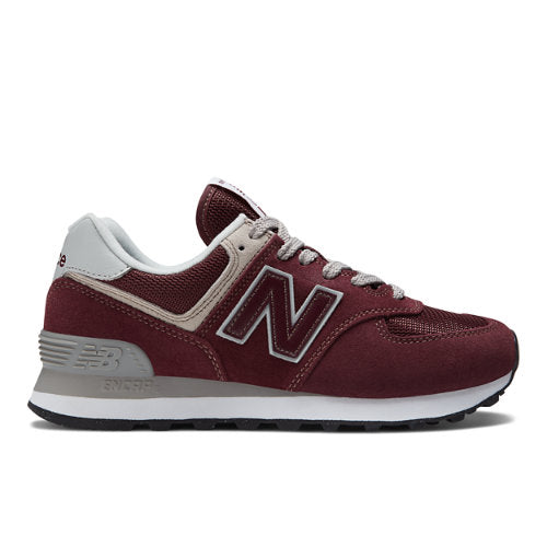 New Balance 574 Core in Red White Suede Mesh Narrow