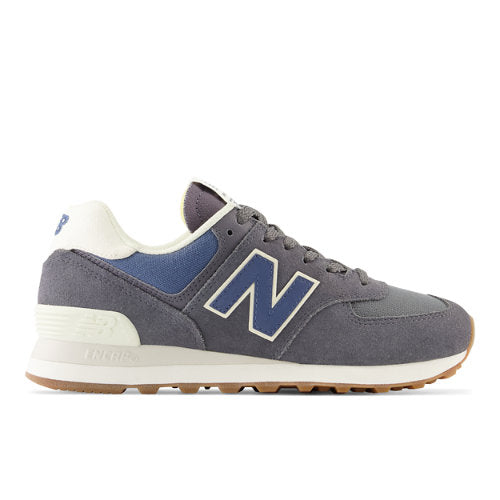 New Balance 574 in Grey Blue Beige Suede Mesh Narrow