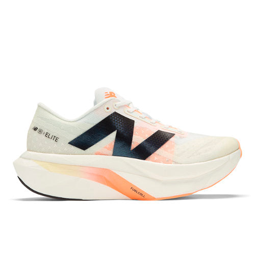 New Balance FuelCell SuperComp Elite v4 in White Beige Orange Synthetic Narrow