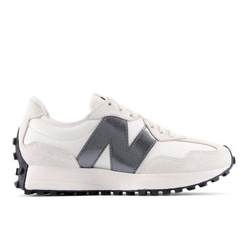 New Balance 327 in White Grey Synthetic Narrow