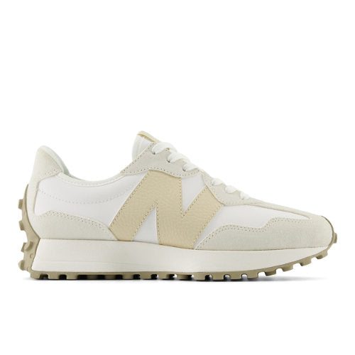 New Balance 327 in White Beige Suede Mesh Narrow