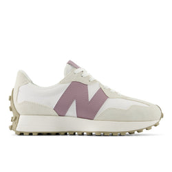 New Balance Women's 327 in White Suede/Mesh, Narrow