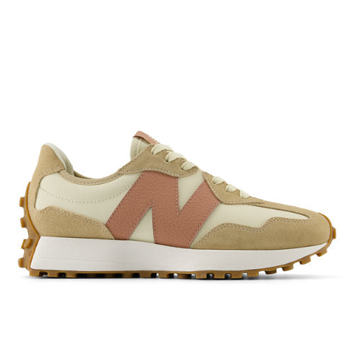 New Balance 327 in Beige Brown Suede Mesh Narrow