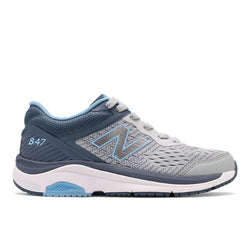 New Balance Women's 847v4 in Grey/Blue Leather, Narrow