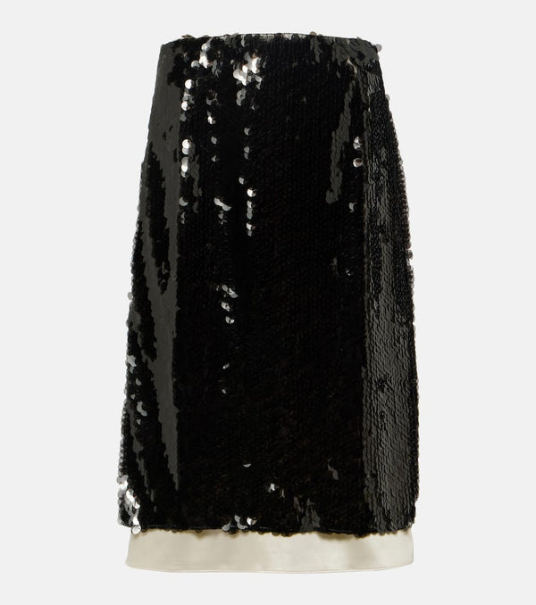 Xu Zhi Sequined organza midi skirt