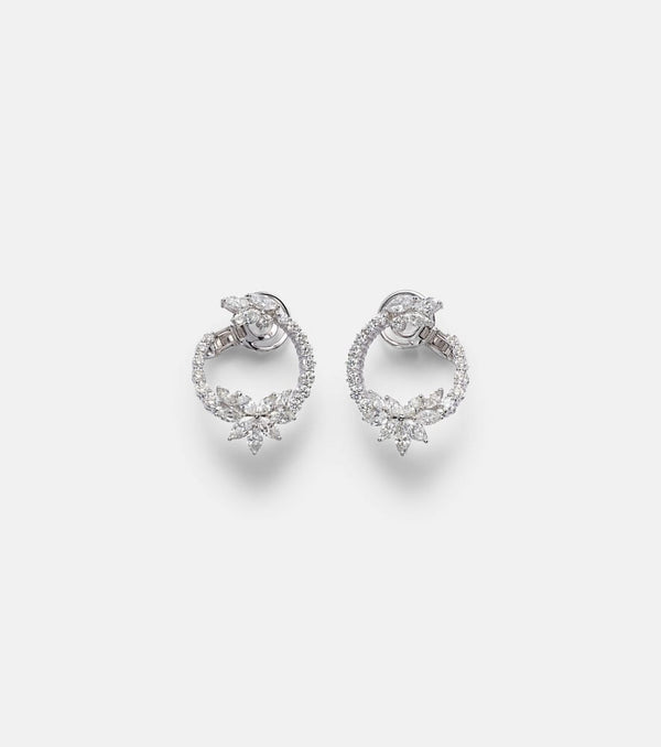 Yeprem Y-Not 18kt white gold clip-on earrings with diamonds