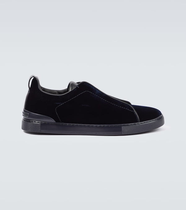 Zegna Triple Stitch suede-trimmed sneakers