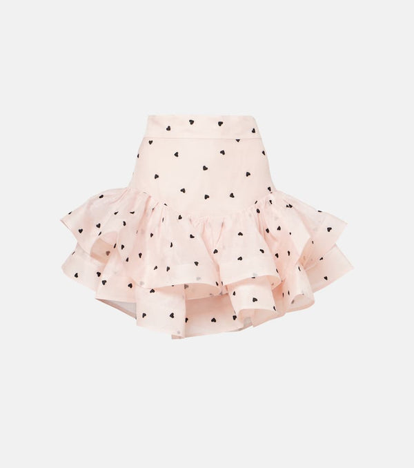 Zimmermann Crush Flip ruffled linen and silk miniskirt