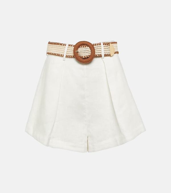 Zimmermann Halliday high-rise linen shorts