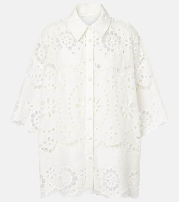 Zimmermann Pop embroidered linen shirt