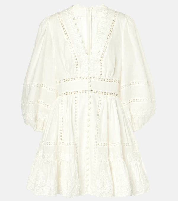 Zimmermann Pop lace-trimmed linen minidress