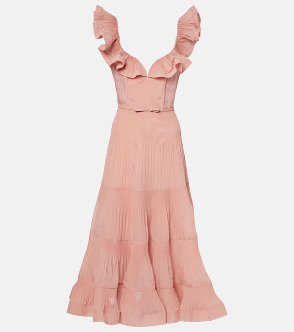 Zimmermann Ruffled pleated midi dress